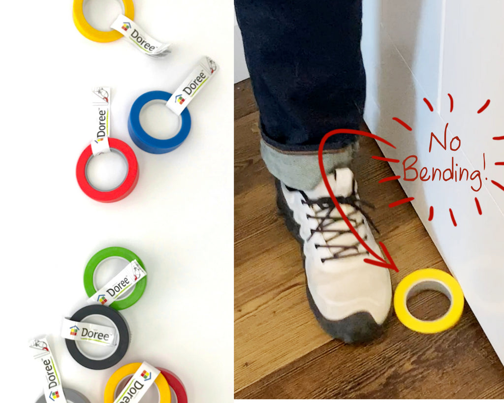 Install Doree™ doorstop without bending over!